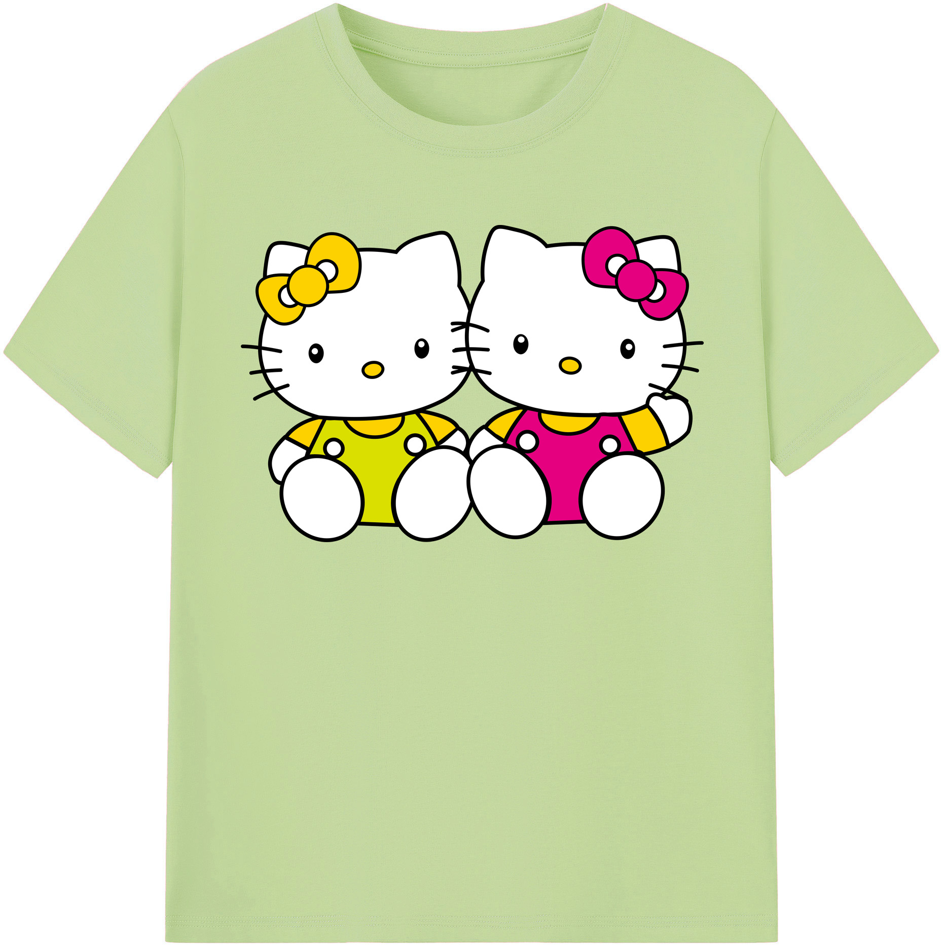 （画像用） Hello Kitty ハローキティ 綿100％半袖Tシャツ（フロントプリント）